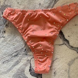 STRIPPER DANCER PEACH HIGH WAISTED THONG  BOTTOMS